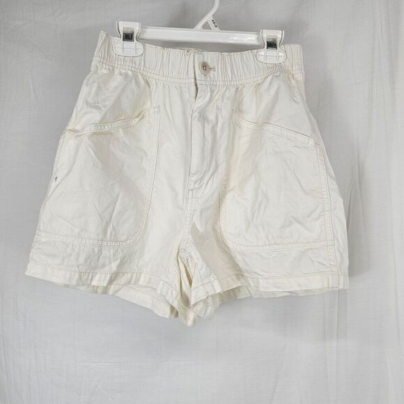 MADEWELL Garment-Dyed Pull-On Utility Shorts Women's Size 23 Ivory White - Picture 1 of 5